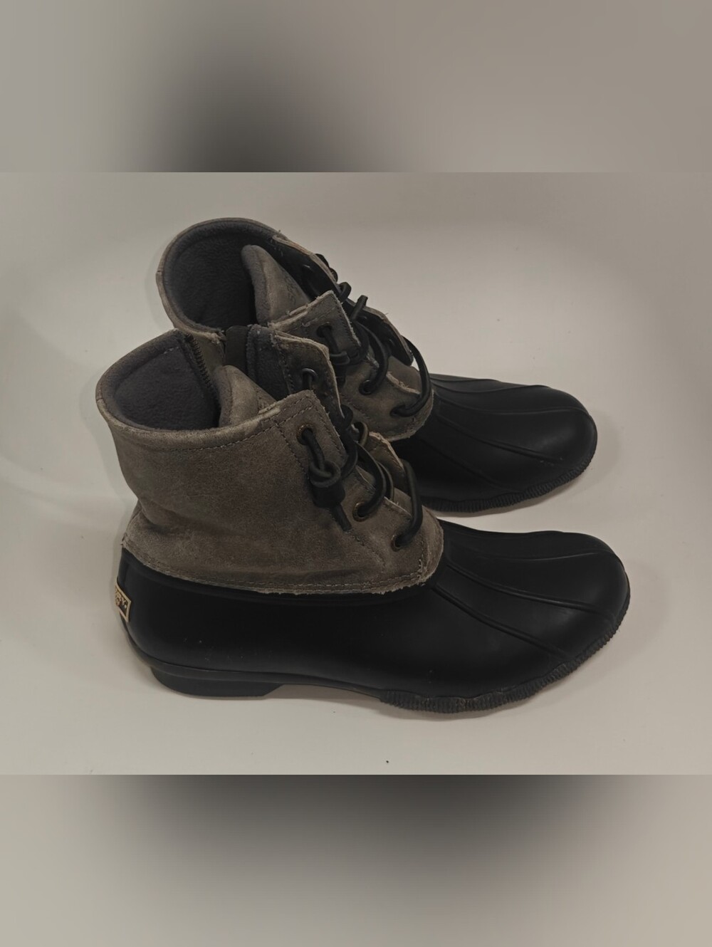 Sperry Saltwater Duck Boots Gray Waterproof Womens Size 8